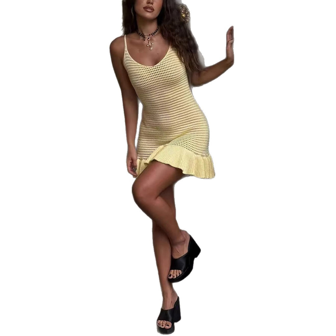 Damen Häkelkleid mit rüschendem Saum Drune