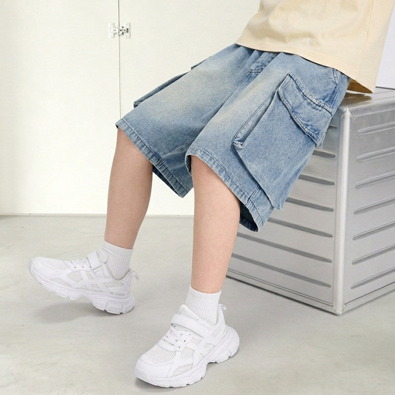 Jungen lässige Denim-Shorts mit praktischen Cargo-Taschen Drune