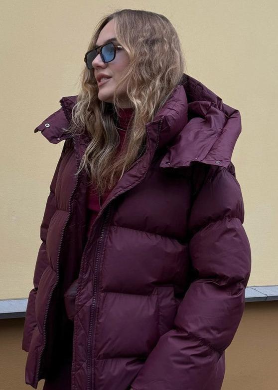 Drune | Burgundy Puffer Jacket - Luxe Winter Komfort