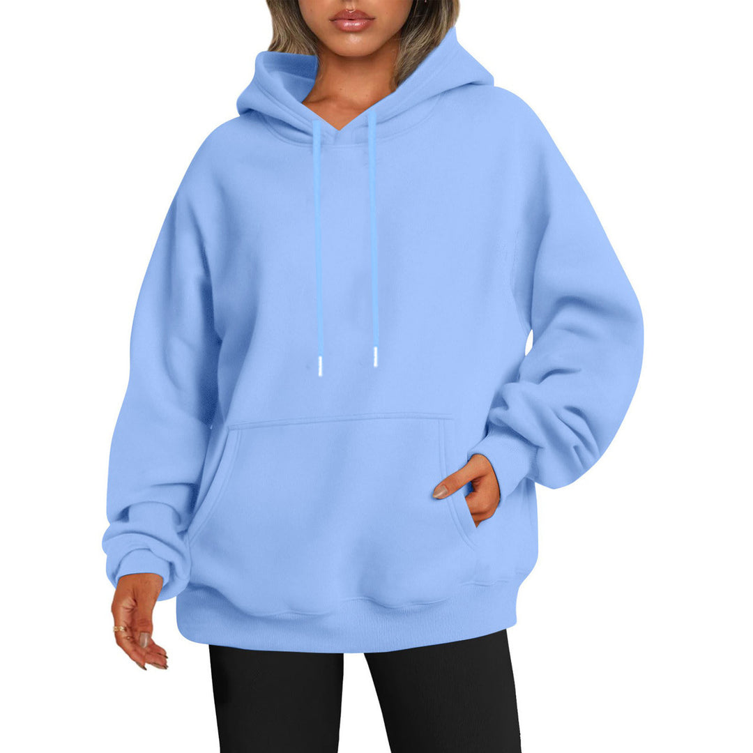 Damen nan oversized Kapuzenpulloverkleid mit Kängurutasche, verlängerter Silhouette und weichem French-Terry Drune