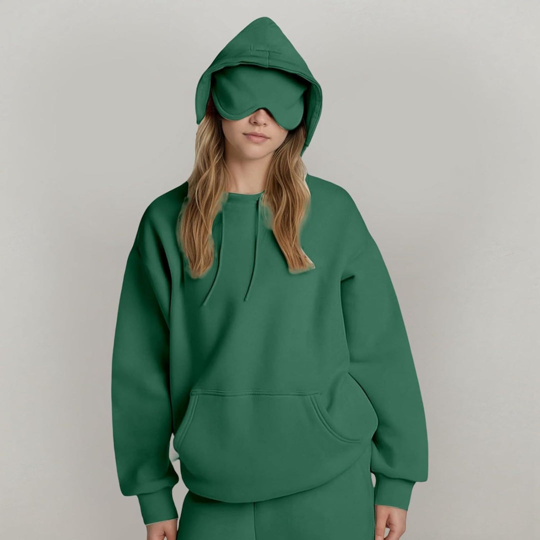 Damen Kapuzenpullover mit integriertem Schlafmasken-Design Drune