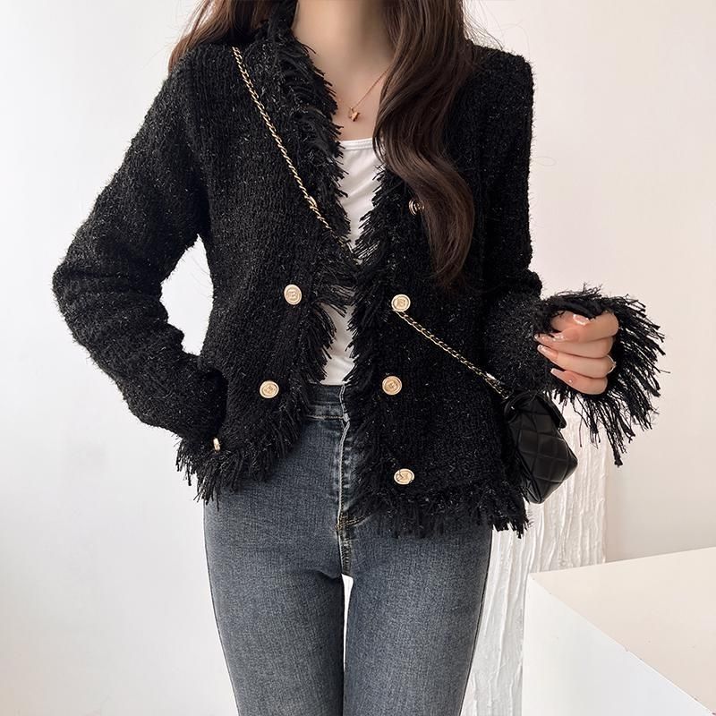 Damen Strickjacke mit Fransen Drune
