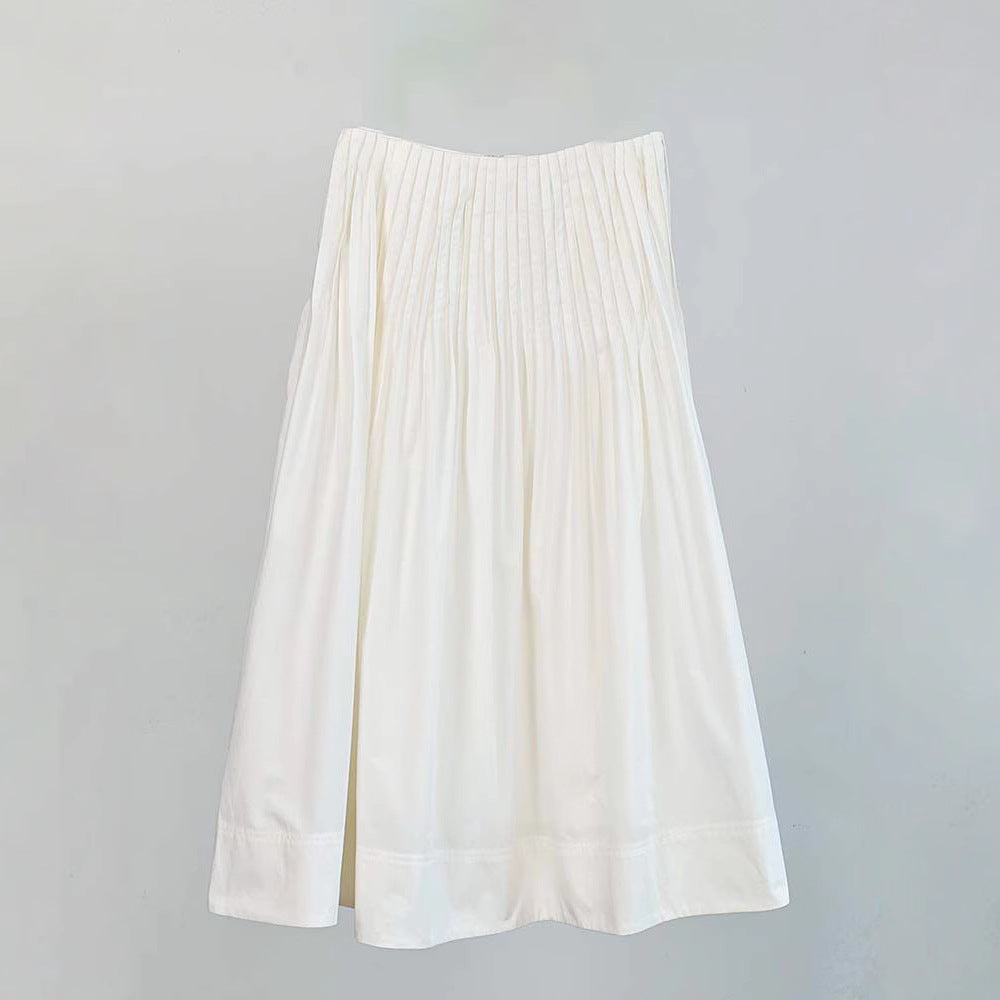 Damen eleganter Midirock mit Plissee-Details Drune