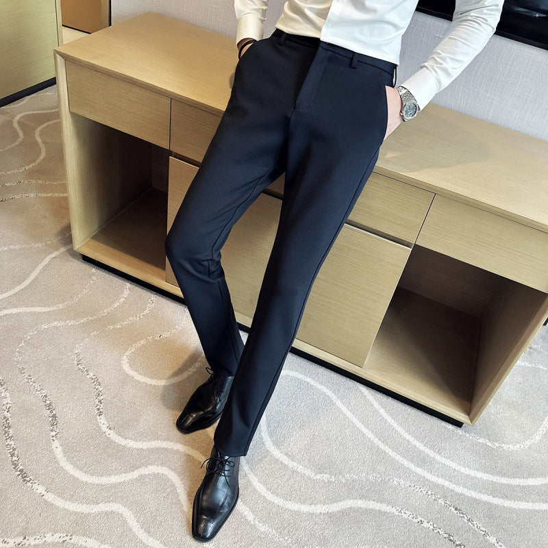 Herren elegante Anzughose aus leichtemStretchmaterial mit seitlichen Taschen Drune