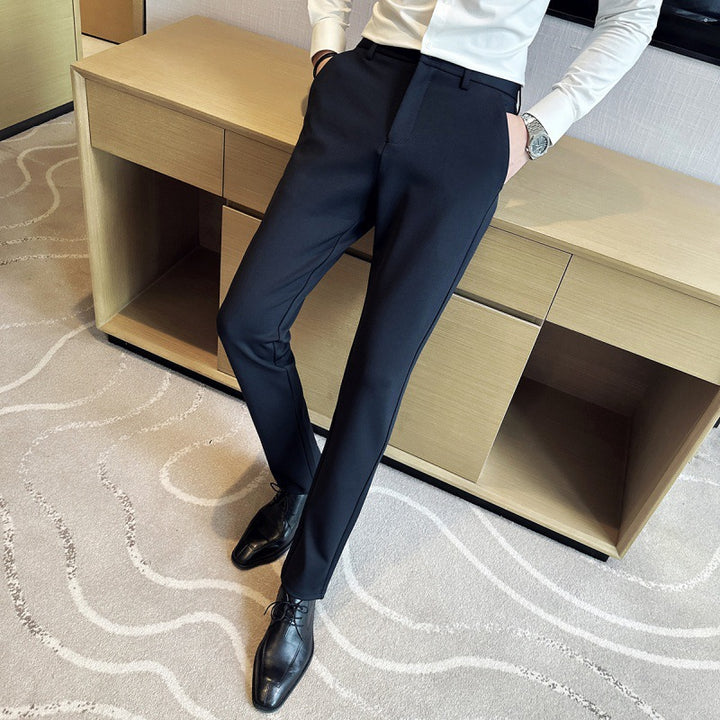 Herren elegante Anzughose aus leichtemStretchmaterial mit seitlichen Taschen Drune