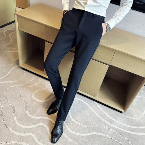 Herren elegante Anzughose aus leichtemStretchmaterial mit seitlichen Taschen Drune