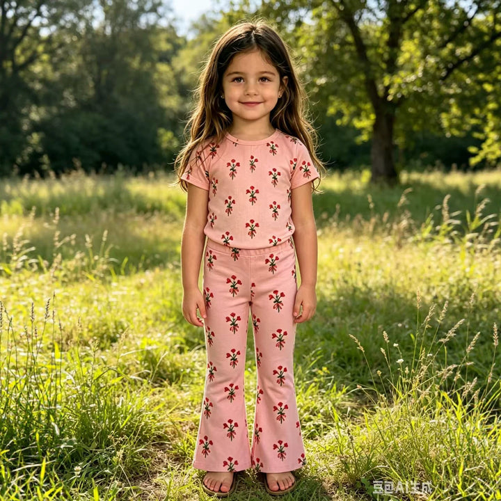 Mädchen Leggings mit floralen Applikationen Drune
