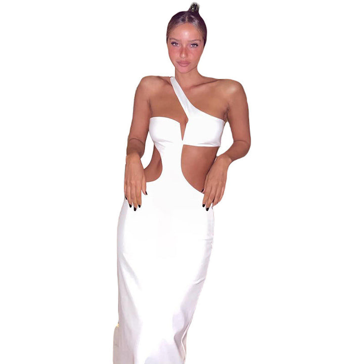 Damen Off-Shoulder Abendkleid mit asymmetrischer Ausschnitt Drune