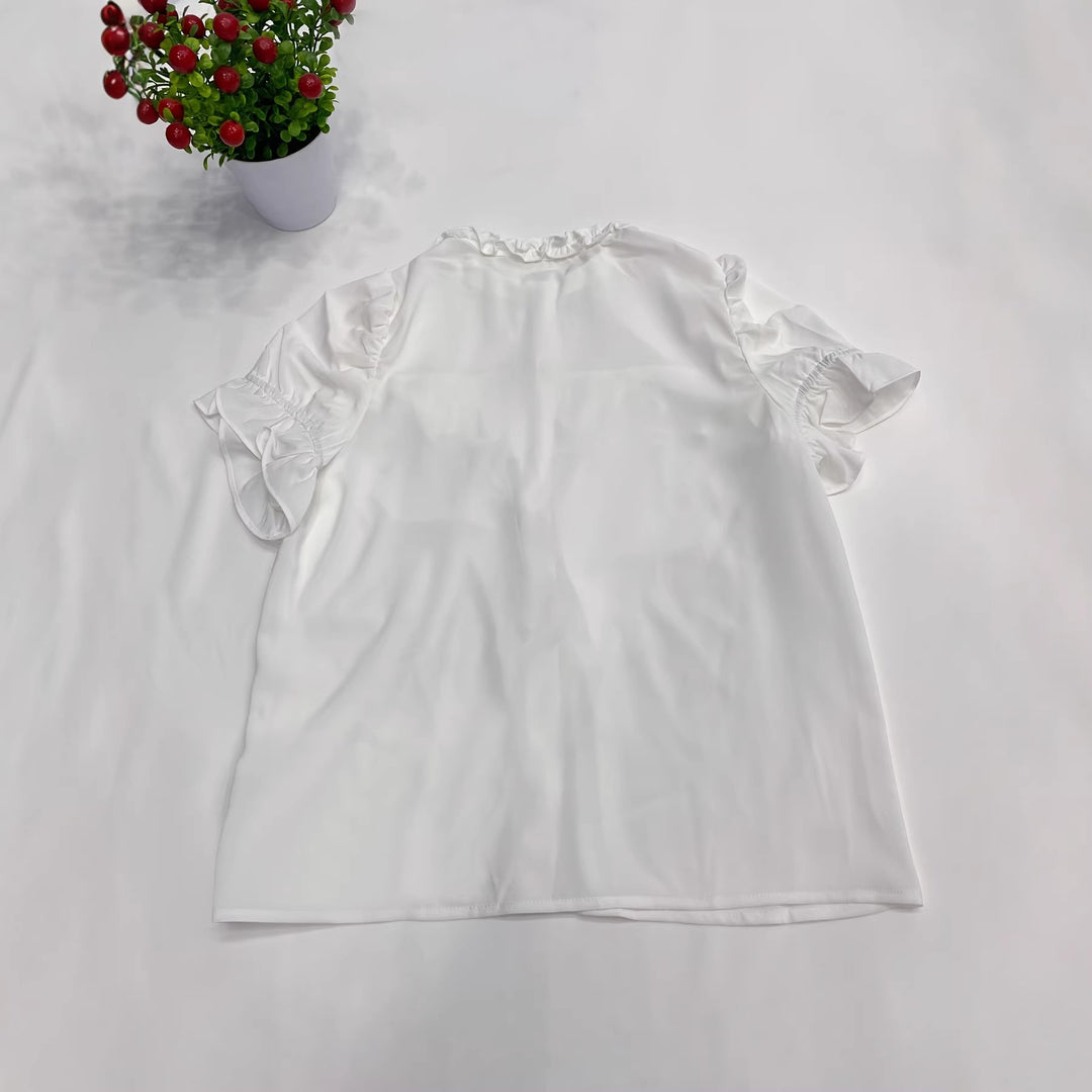 Damen Elegantes Blusenshirt mit Rüschendetails Drune
