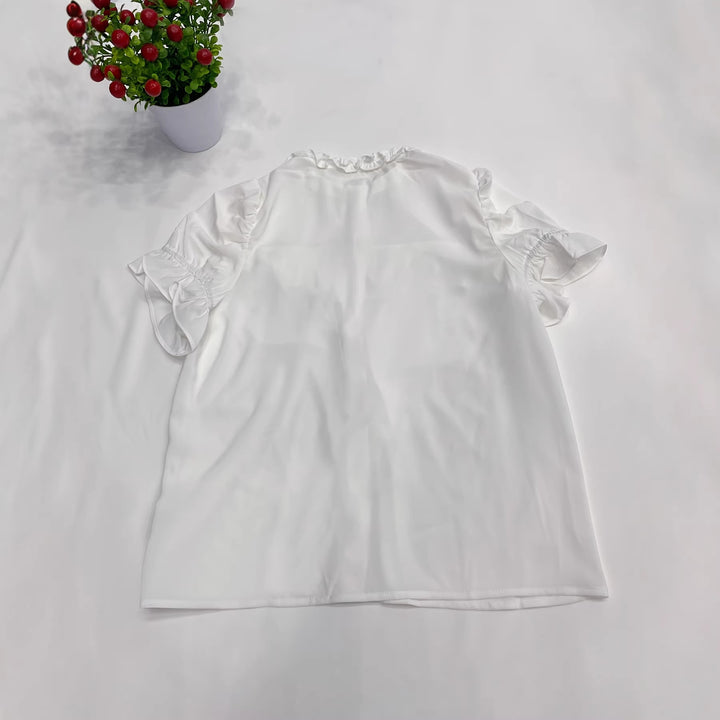 Damen Elegantes Blusenshirt mit Rüschendetails Drune