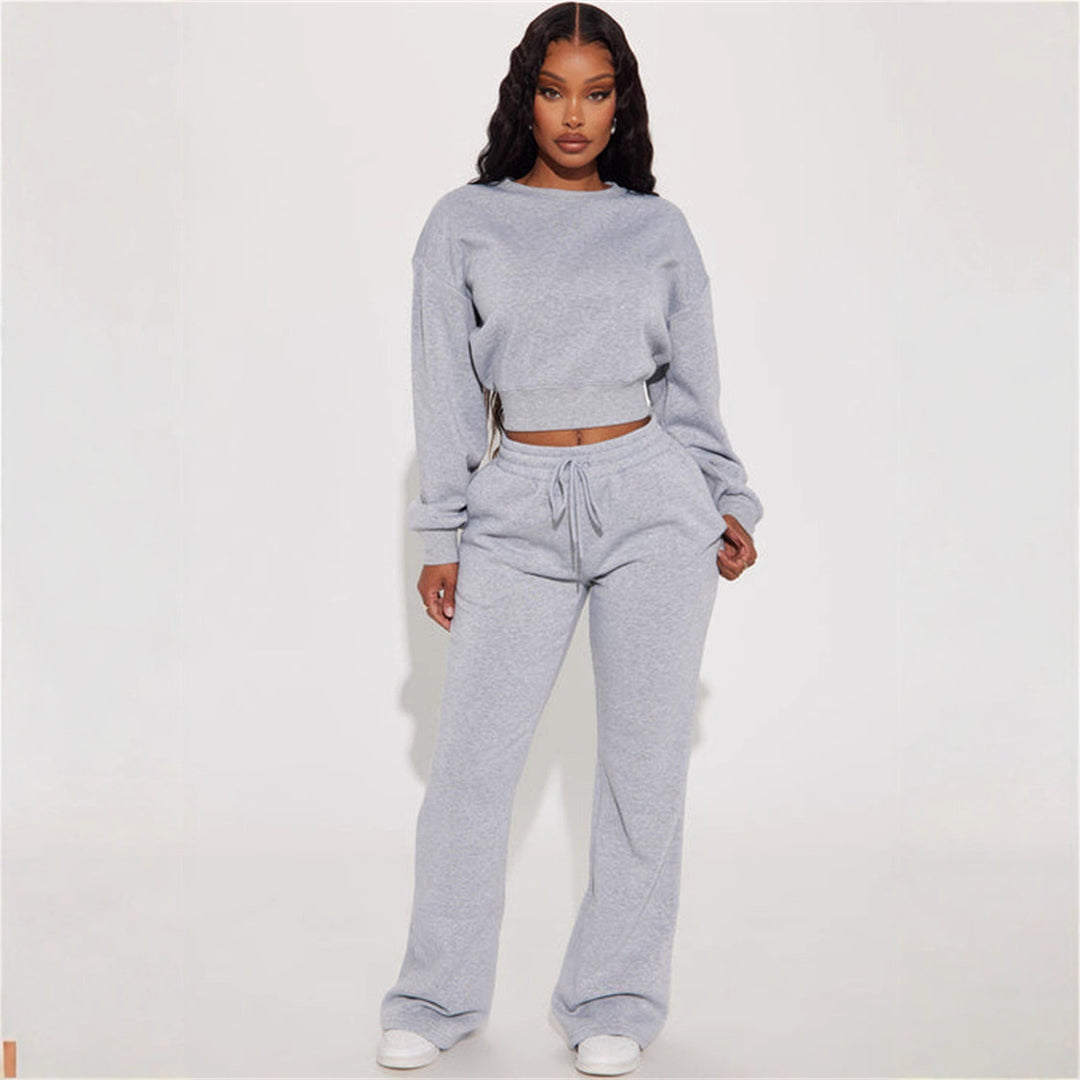 Damen cropped Sweatshirt mit voluminösen Ärmeln Drune