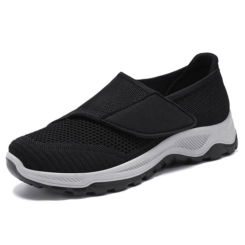Damen nan verstellbarer Strick-Slip-On Wandersneaker mit Klettverschluss und profilierter Dämpfungssohle Drune