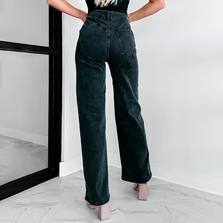Damen Hochtaillierte Jeans mit durchbrochenem Design Drune