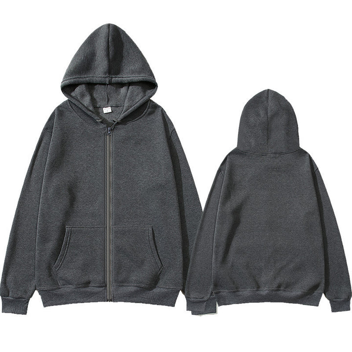 Unisex Zip-Hoodie mit robustem Metallreißverschluss, angerauter Fleece-Innenseite, geteilten Eingrifftaschen und verstärkten Nähten Drune