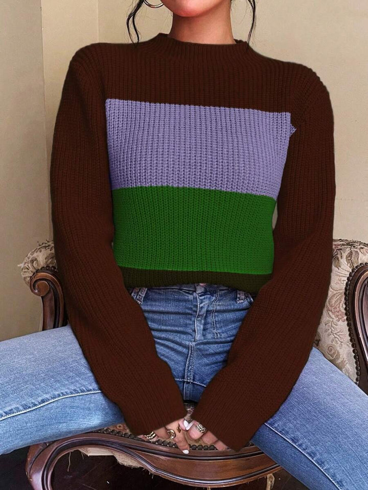 Damen Grob gestrickter modischer Pullover mit trendigem Farbverlauf Drune