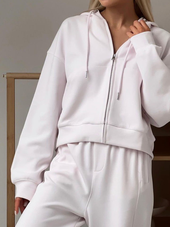 Damen lässiger Kapuzenpullover mit hochwertigem Reißverschluss Drune