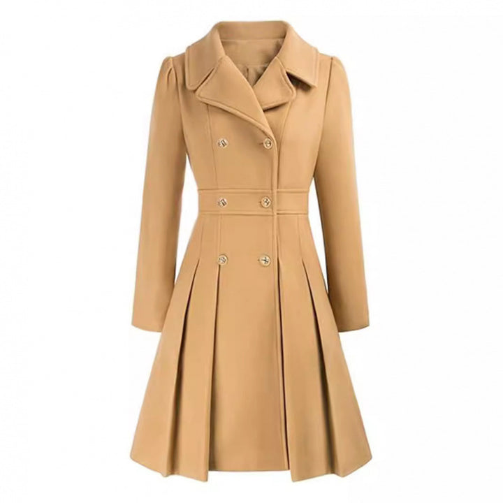 Damen Eleganter Trenchcoat mit tailliertem Schnitt und Plissee-Detail Drune