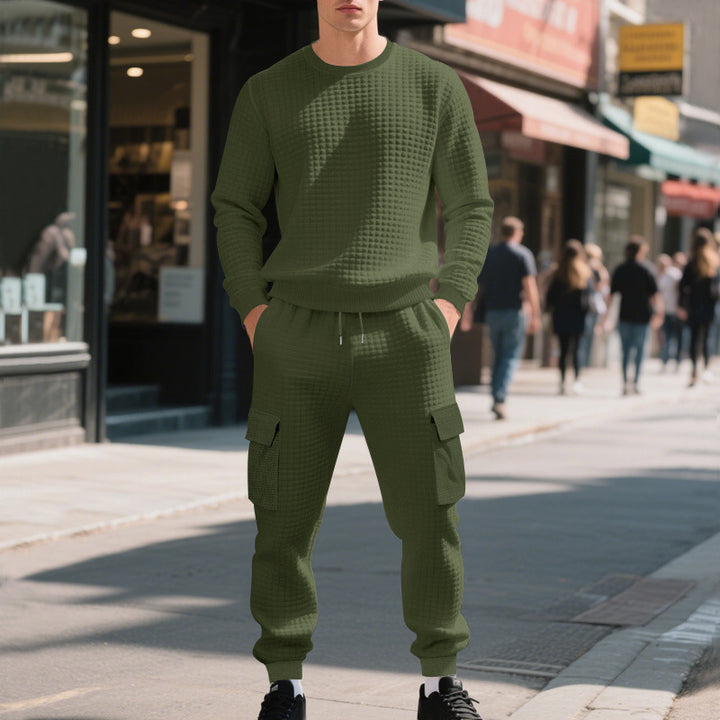 Herren lässiges Sweatshirt und Cargohose Set Drune