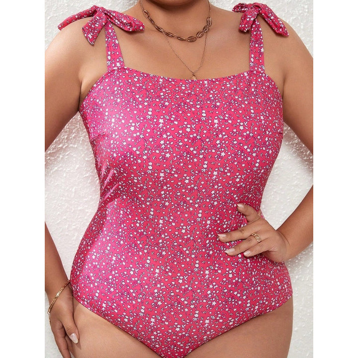 Damen Schwimmanzug mit verstellbaren Schleifen und modischem Muster Drune