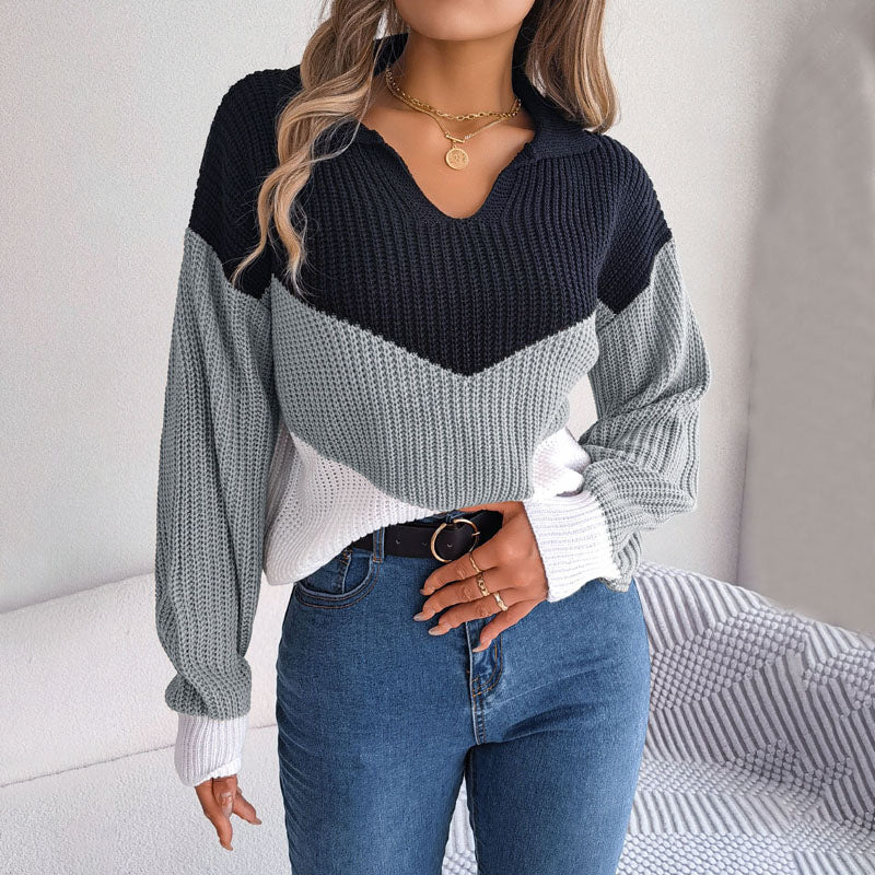 Drune | Pullover mit Gestricktem Farbblock für Damen