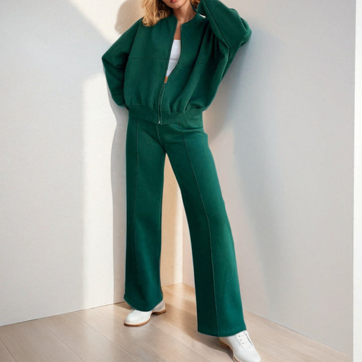 Damen lässiger Zweiteiler mit oversized Hoodie und eleganter Hose Drune