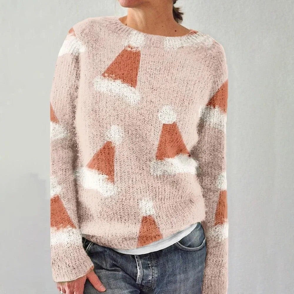 Damen kuscheliger Pullover mit festlichem Motiv Drune