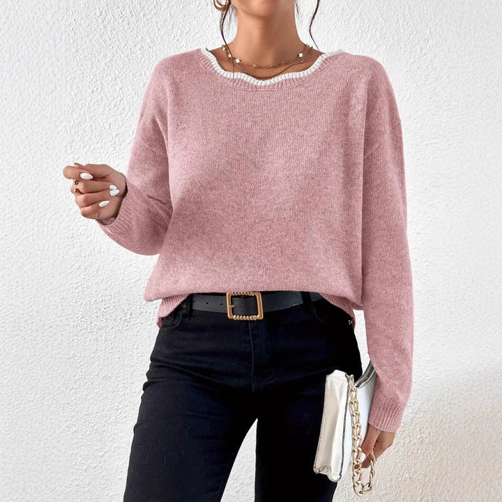 Damen gemütlicher Strickpullover mit dekorativen Schleifen Drune