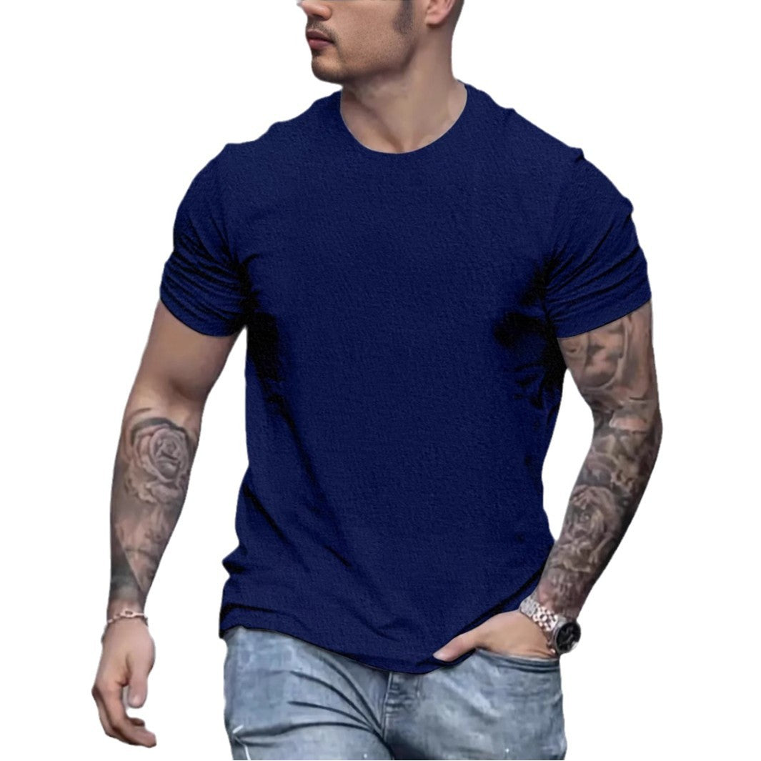 Herren lässiges T-Shirt mit strukturierter Oberfläche und bequemem Schnitt Drune