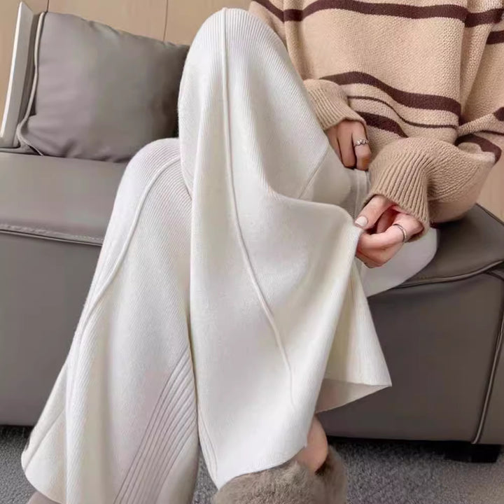 Damen weite Strickhose mit strukturiertem Design Drune
