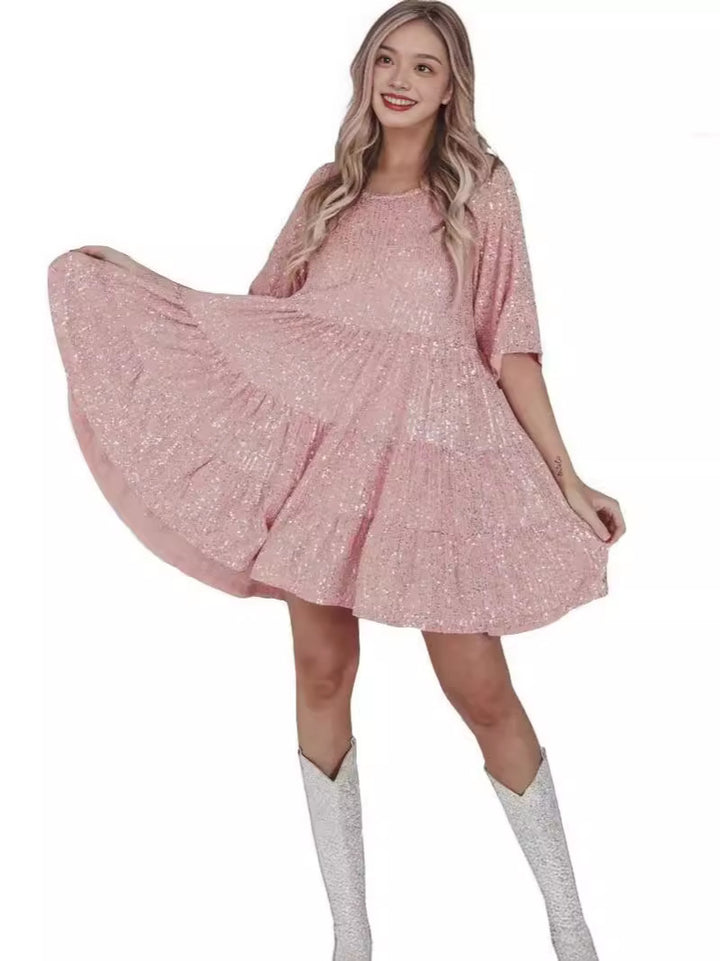 Damen Abendkleid mit funkelnden Pailletten Drune