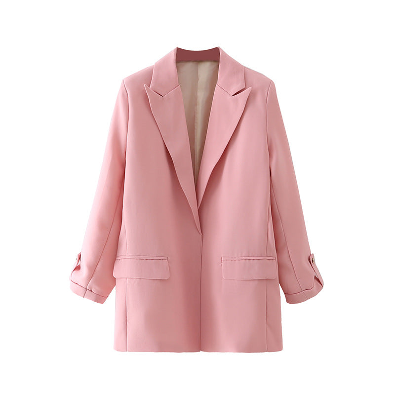 Damen elegante Blazerjacke mit modernem Schnitt und strukturiertem Gewebe Drune