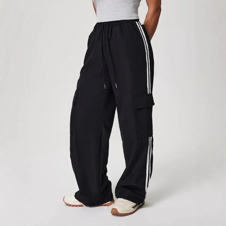 Damen Cargo-Hose mit seitlichen Taschen und elastischem Bund Drune