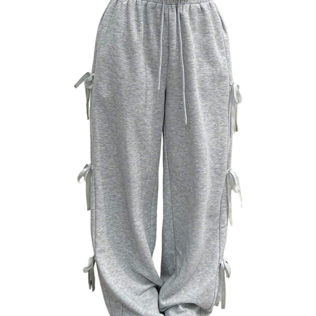Damen Freizeit-Hosen mit seitlichen Rüschendetails und elastischem Bund Drune