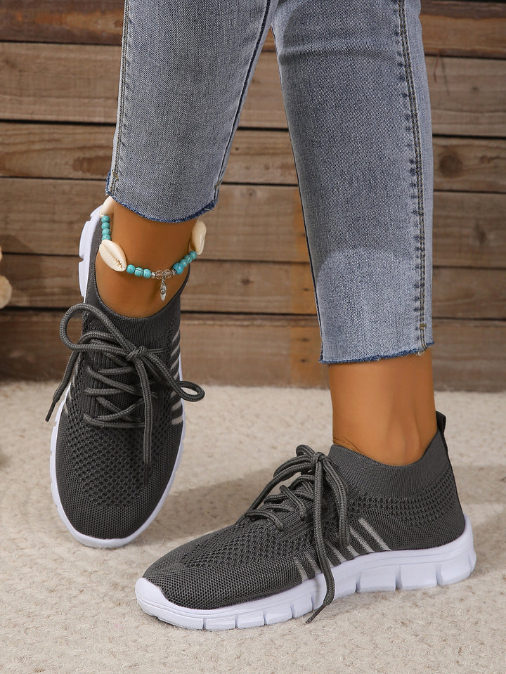 Damen komfortable und atmungsaktive Sneaker mit elastischem Netzstoff Drune