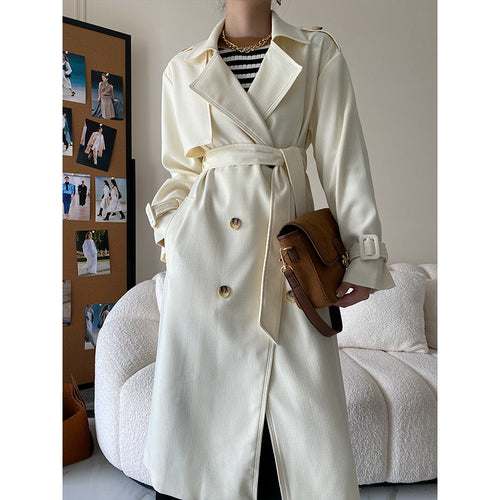 Damen Modischer Trenchcoat mit elegantem Schnitt Drune