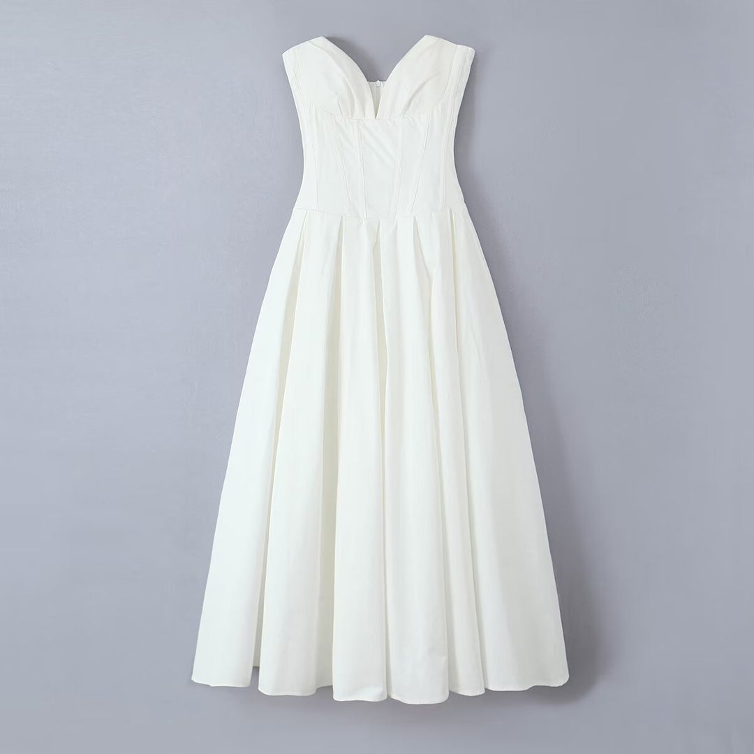 Damen Abendkleid mit herzförmigem Ausschnitt und fließendem Rock Drune