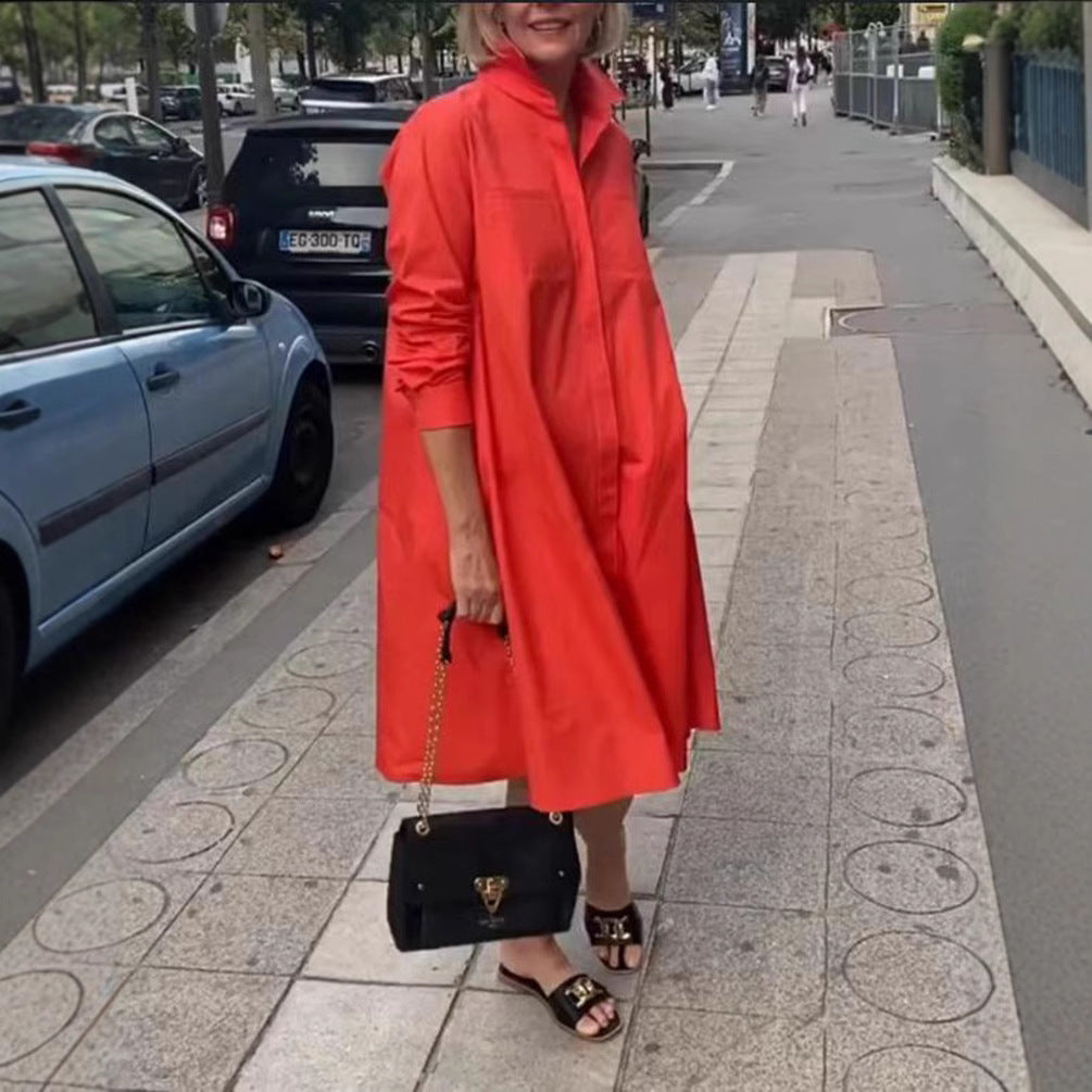 Damen Hemdkleid im lässigen A-Linien Schnitt mit praktischen Taschen Drune