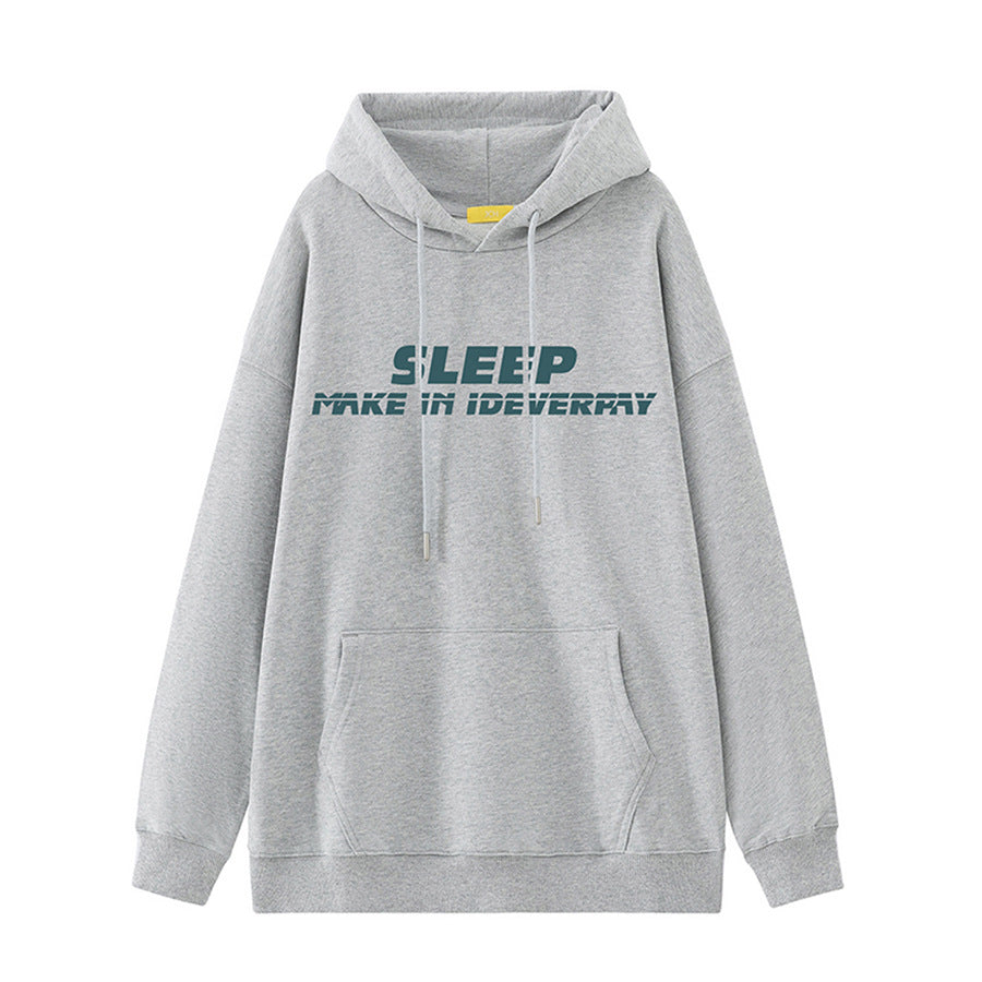 Damen Kapuzenpullover mit lässigem Schriftzug und bequemer Passform Drune