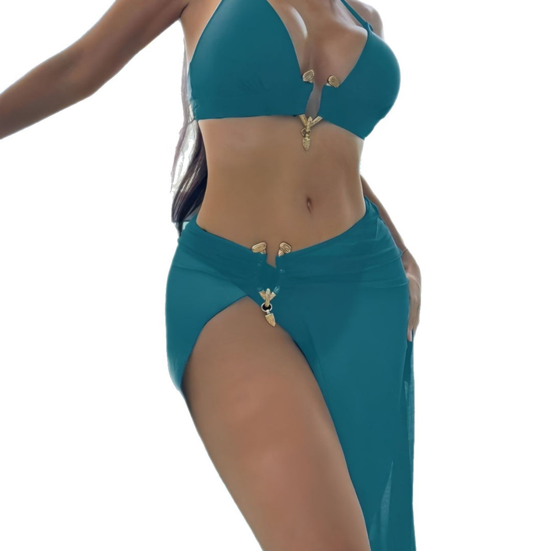 Damen stilvolles Bikiniset mit transparentem Sarong Drune
