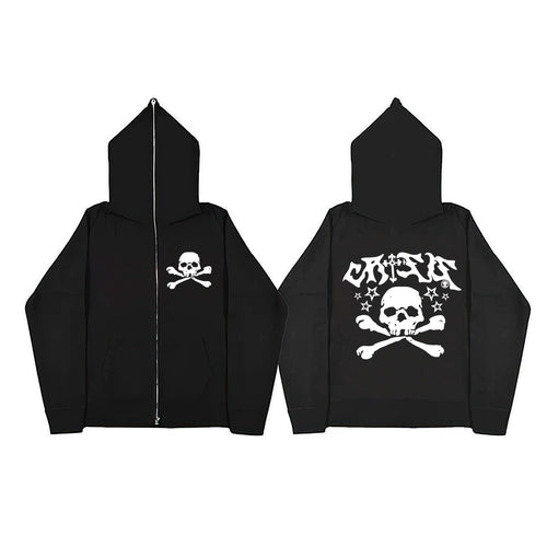 Damen Kapuzenpullover mit kreativem Totenkopfdesign Drune