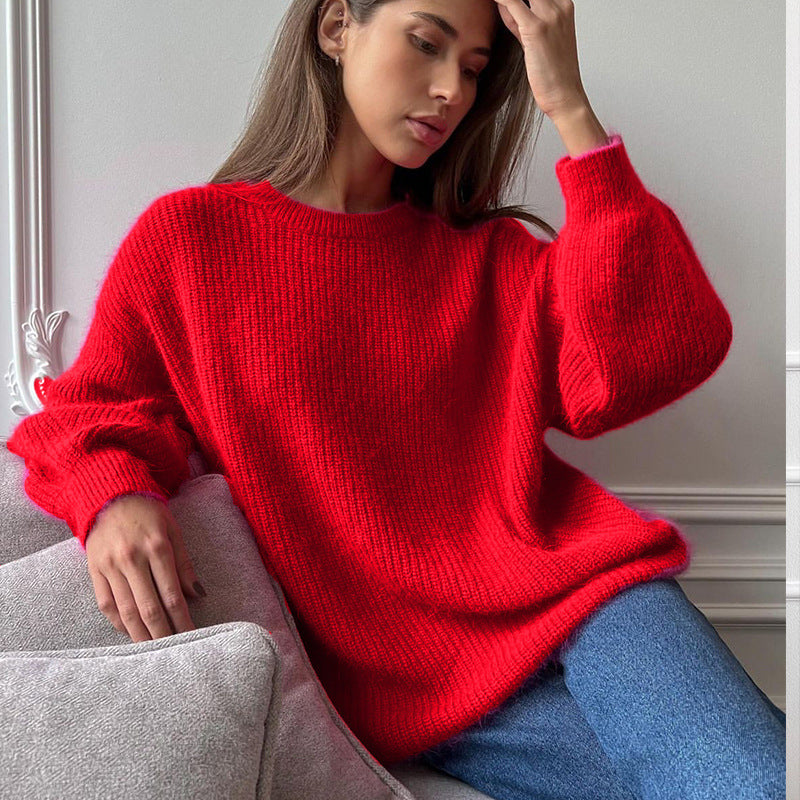 Damen lässiger oversized Pullover aus hochwertigem Strick Drune