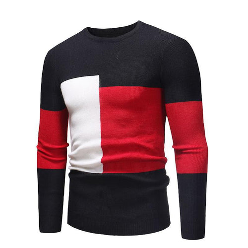 Herren Designer Pullover mit modernem Blockmuster Drune