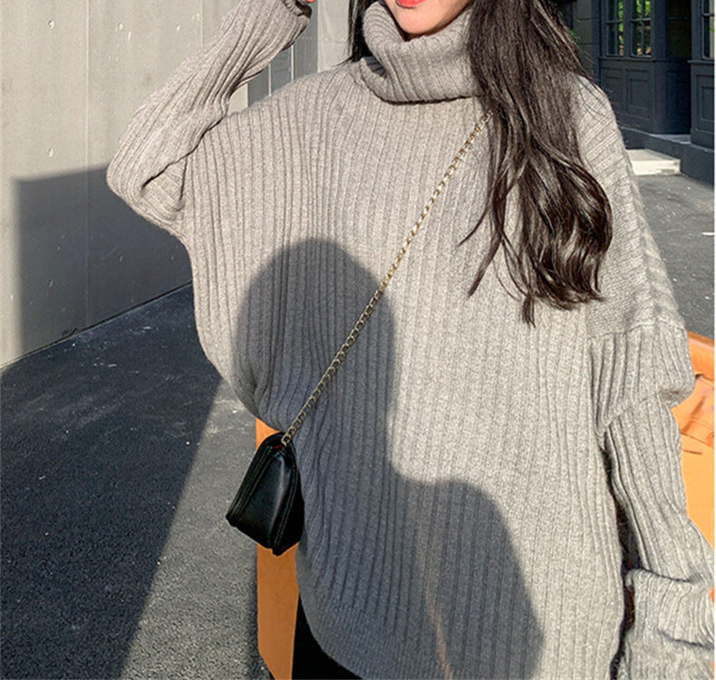 Damen Eleganter und gemütlicher Rollkragenpullover mit Rippstruktur Drune