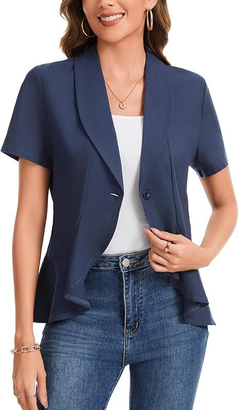 Damen schicke Blazerjacke mit asymmetrischem Schnitt Drune