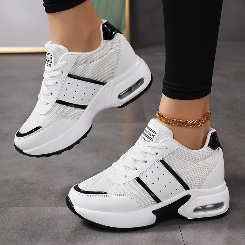 Damen nan sportlicher Plateausneaker mit Luftkissen-Zwischensohle und metallic-Applikationen Drune