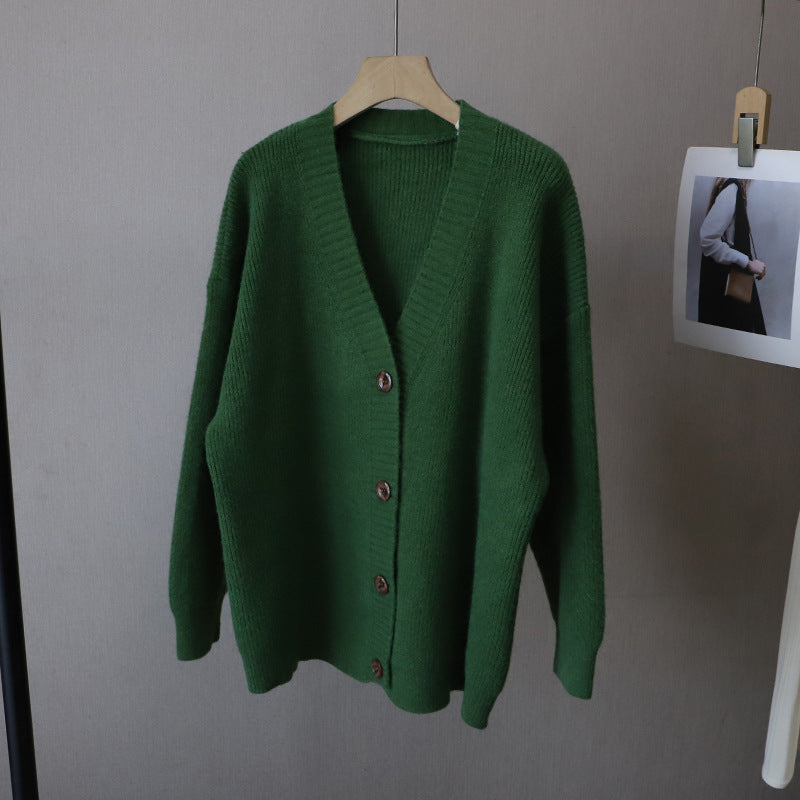 Drune | Cardigan - Damen Herbst Oversized Knopf-Cardigan mit Rippstrick