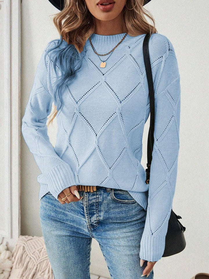 Damen Feinstrickpullover mit höchstem Tragekomfort und modischem Rautenmuster Drune