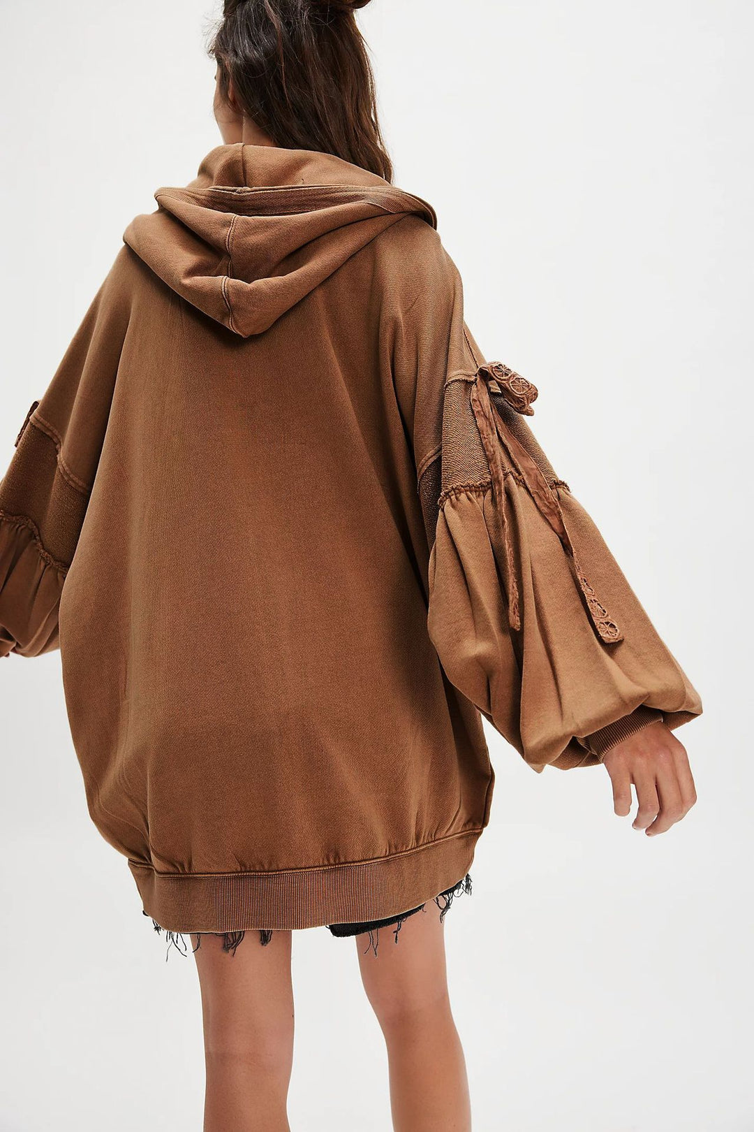 Damen Oversize Kapuzenpullover mit einzigartigen Ärmeldetails Drune