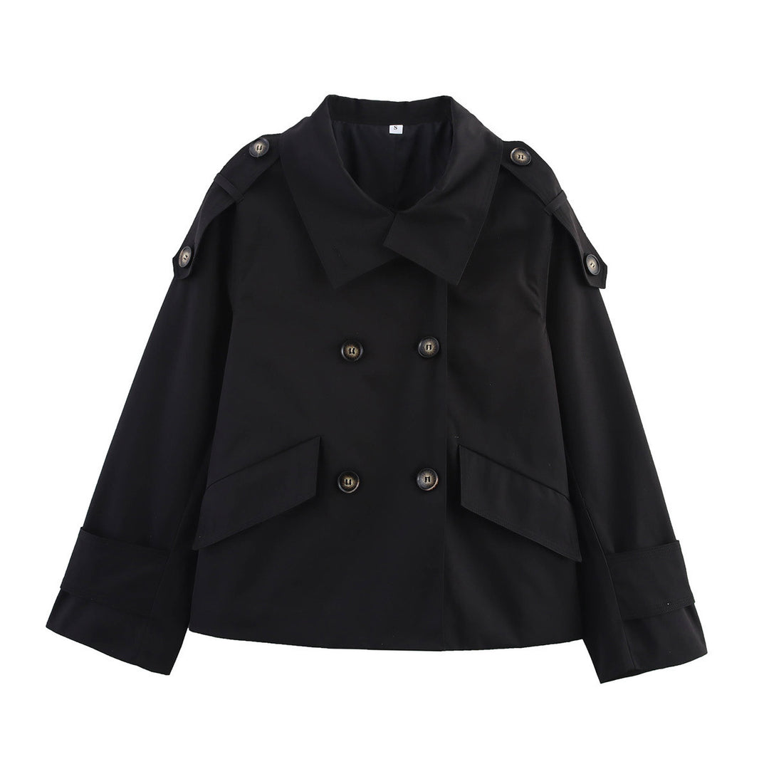 Damen modische Übergangsjacke mit doppelter Knopfleiste und praktischen Taschen Drune