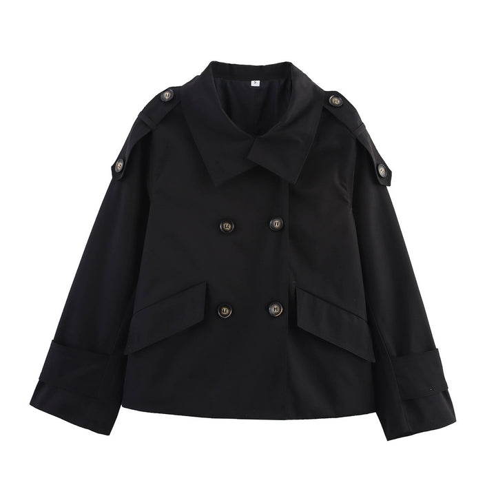 Damen modische Übergangsjacke mit doppelter Knopfleiste und praktischen Taschen Drune